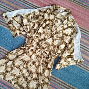 Victoria's Secret Dressing Robe Leopard & Lace SM
